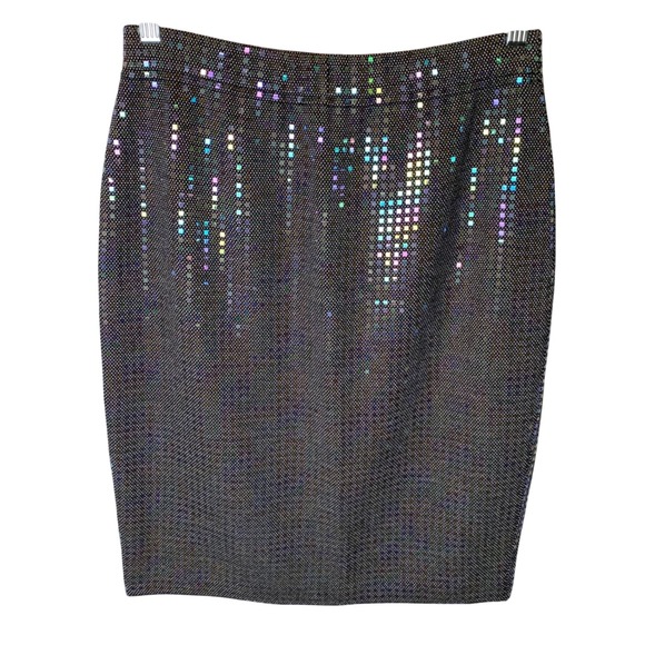 St. John Dresses & Skirts - St. John Couture Pencil Skirt Women 4 Black Multi Holographic Sequin Glam Party